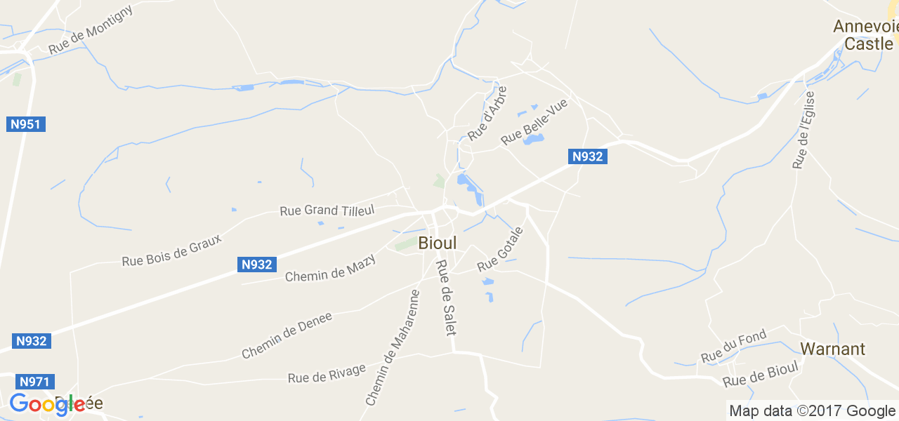 map de la ville de Bioul