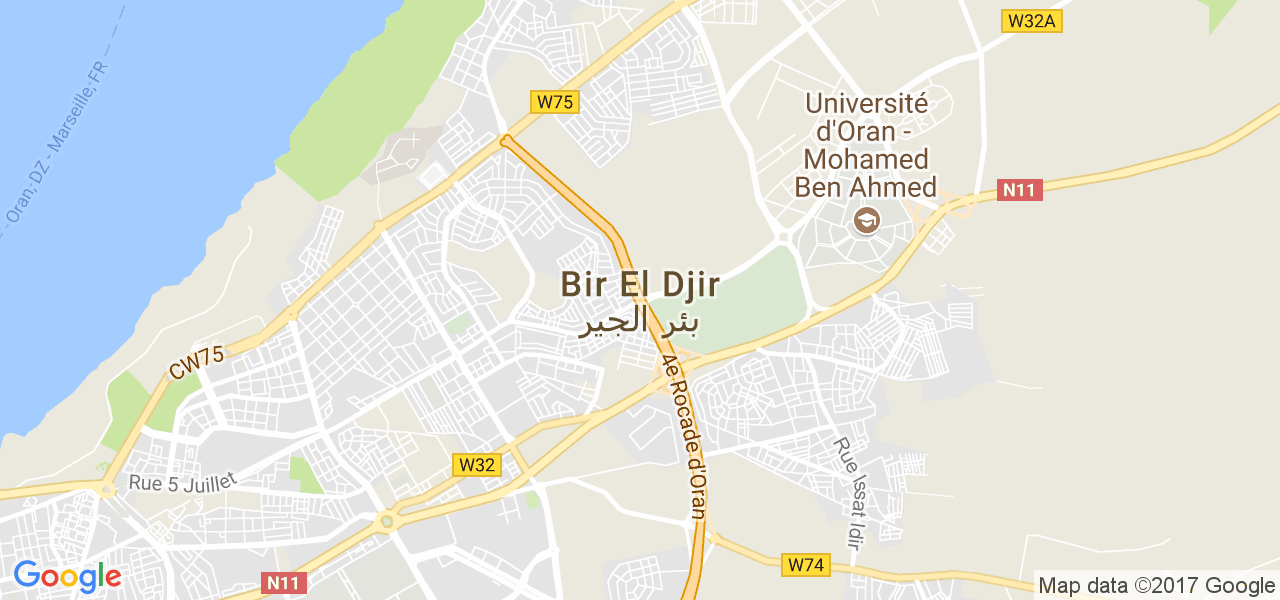 map de la ville de Bir El Djir