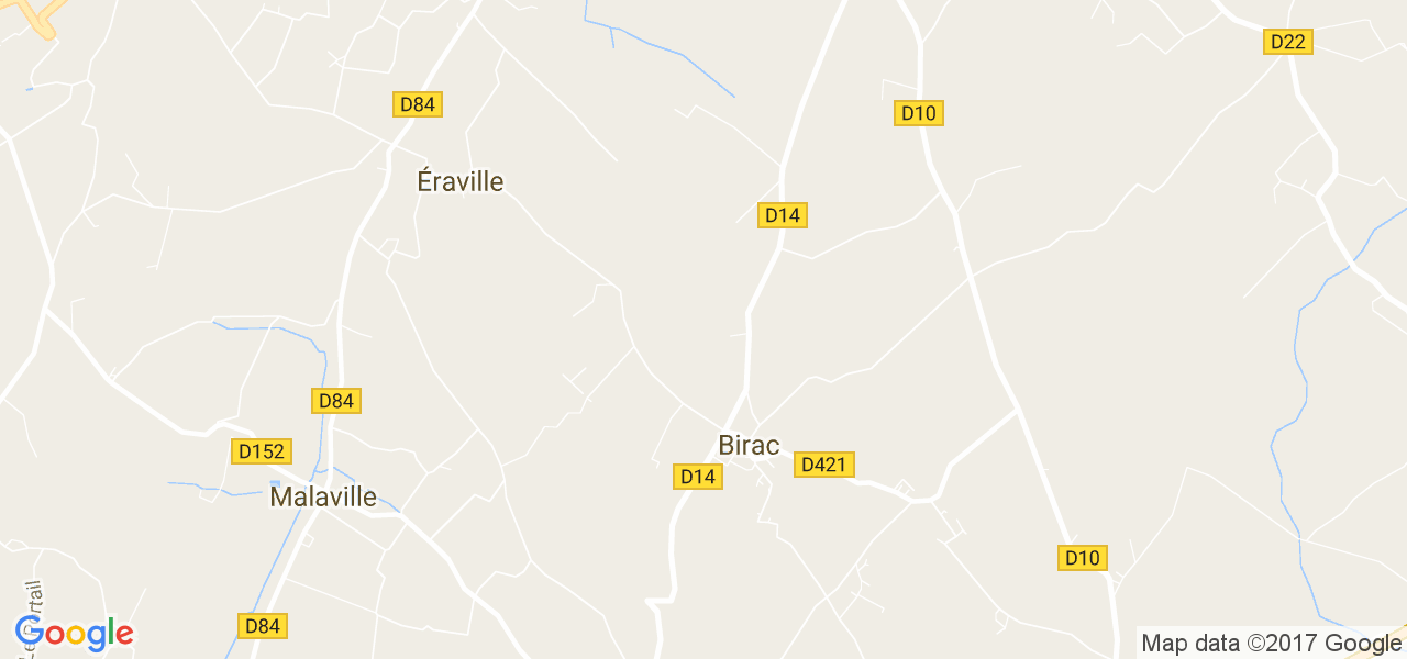 map de la ville de Birac