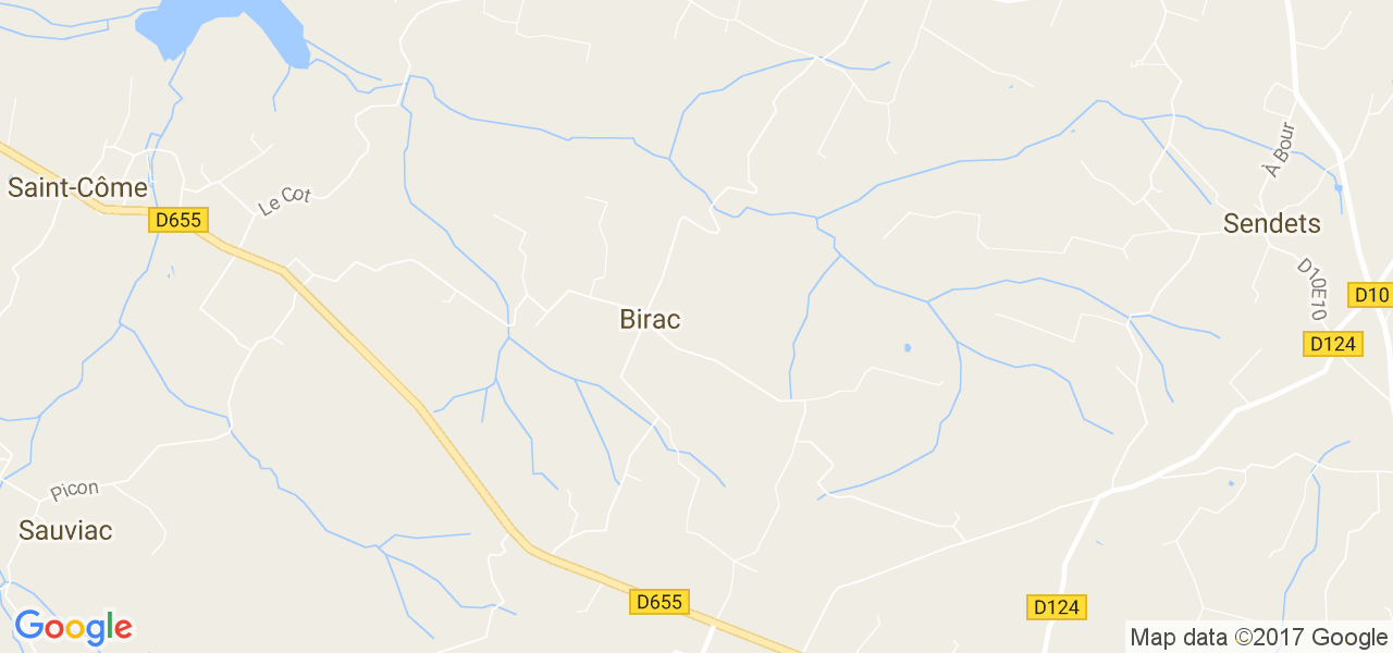 map de la ville de Birac