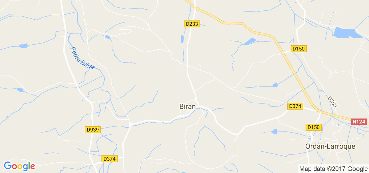 map de la ville de Biran