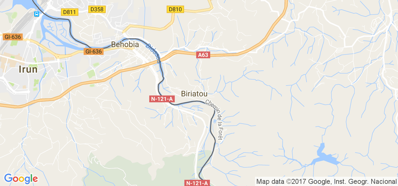 map de la ville de Biriatou