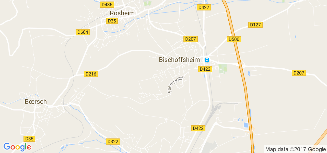 map de la ville de Bischoffsheim