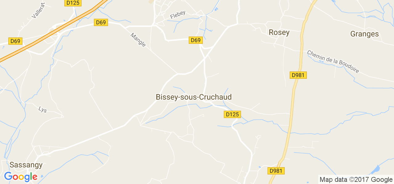 map de la ville de Bissey-sous-Cruchaud