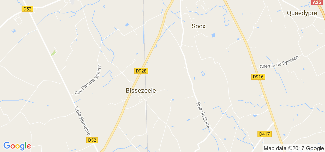 map de la ville de Bissezeele