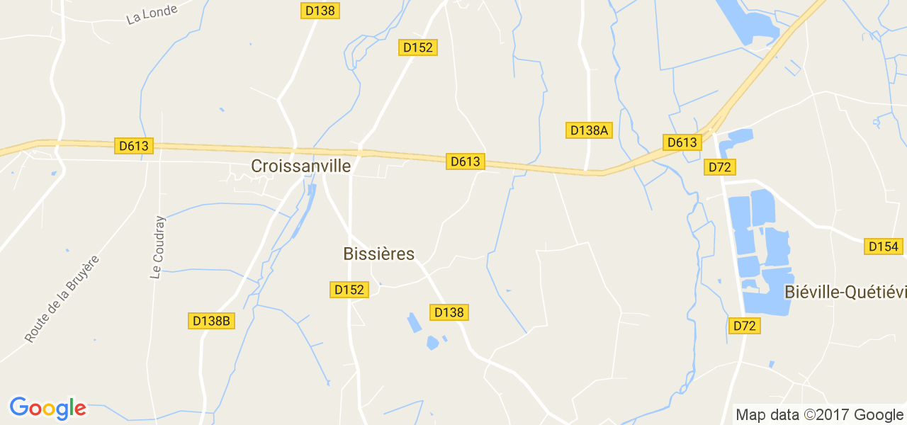 map de la ville de Bissières