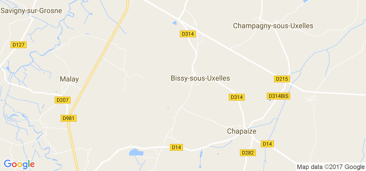 map de la ville de Bissy-sous-Uxelles