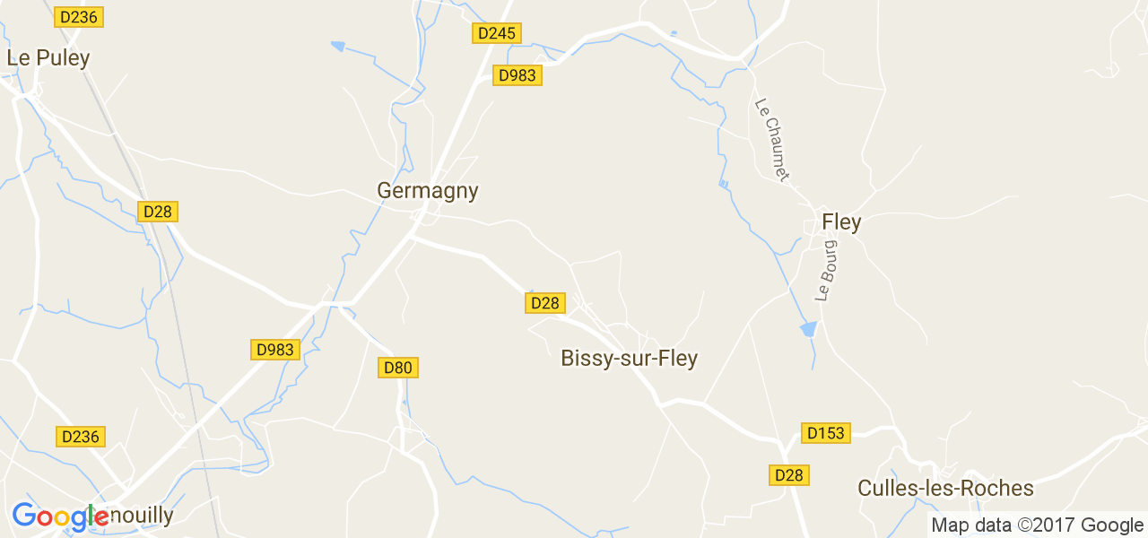 map de la ville de Bissy-sur-Fley