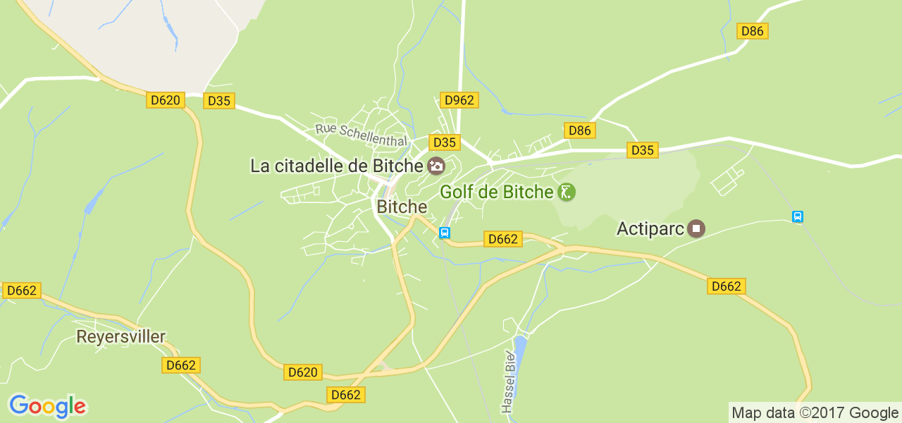 map de la ville de Bitche