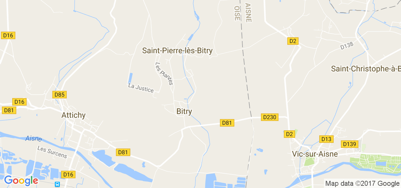 map de la ville de Bitry
