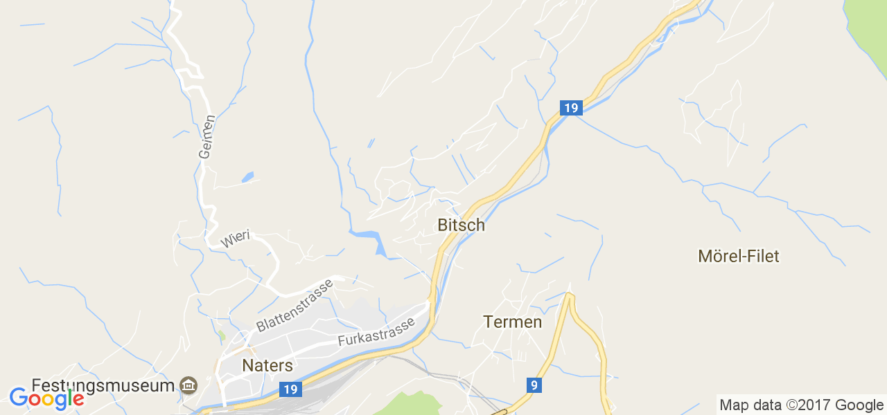 map de la ville de Bitsch