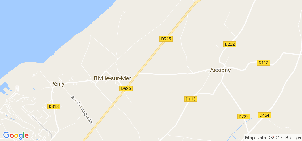 map de la ville de Biville-sur-Mer