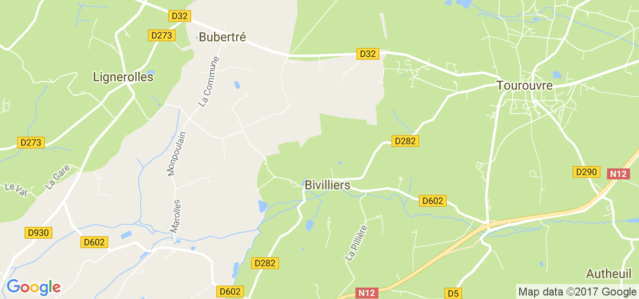 map de la ville de Bivilliers