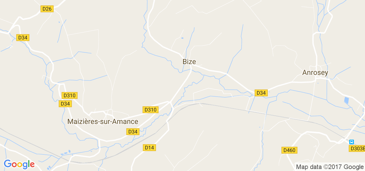 map de la ville de Bize