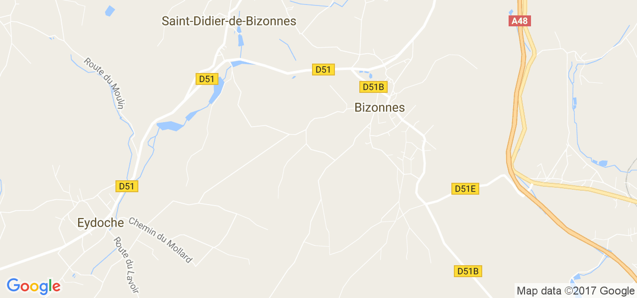 map de la ville de Bizonnes