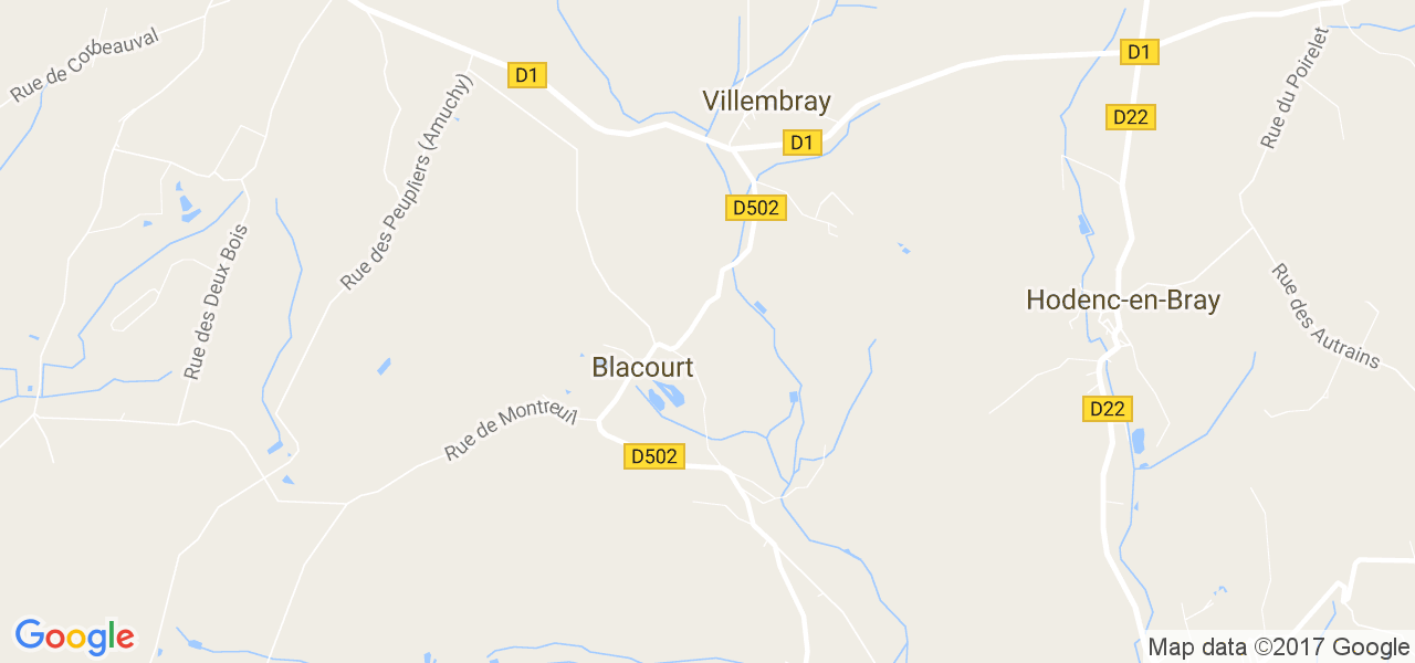 map de la ville de Blacourt