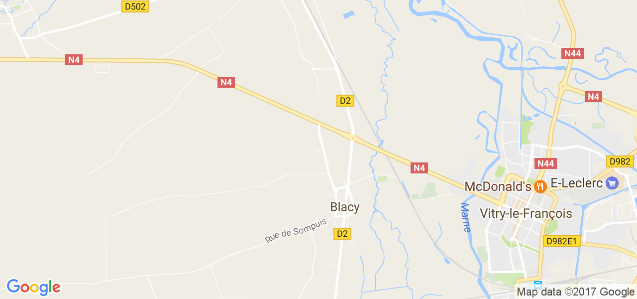 map de la ville de Blacy