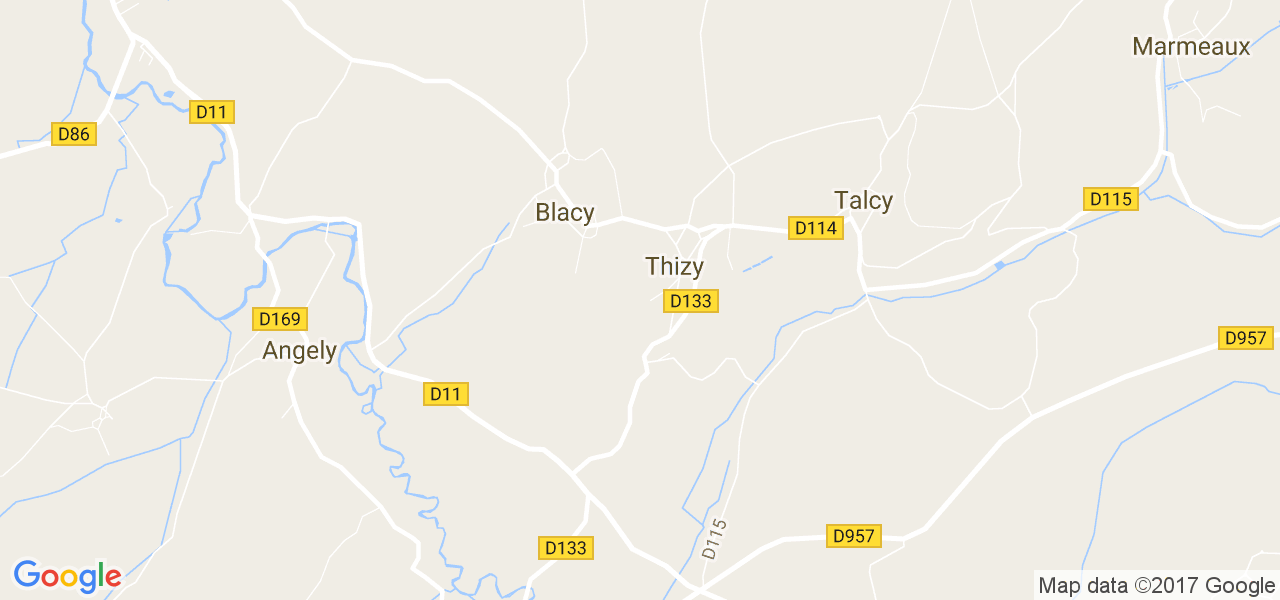 map de la ville de Blacy