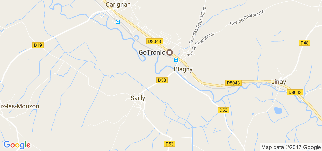 map de la ville de Blagny