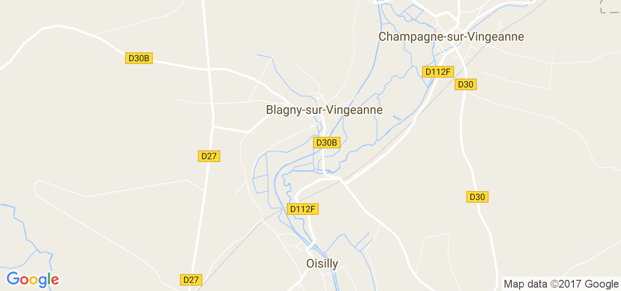 map de la ville de Blagny-sur-Vingeanne