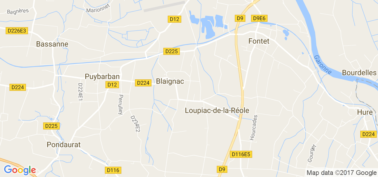 map de la ville de Blaignac