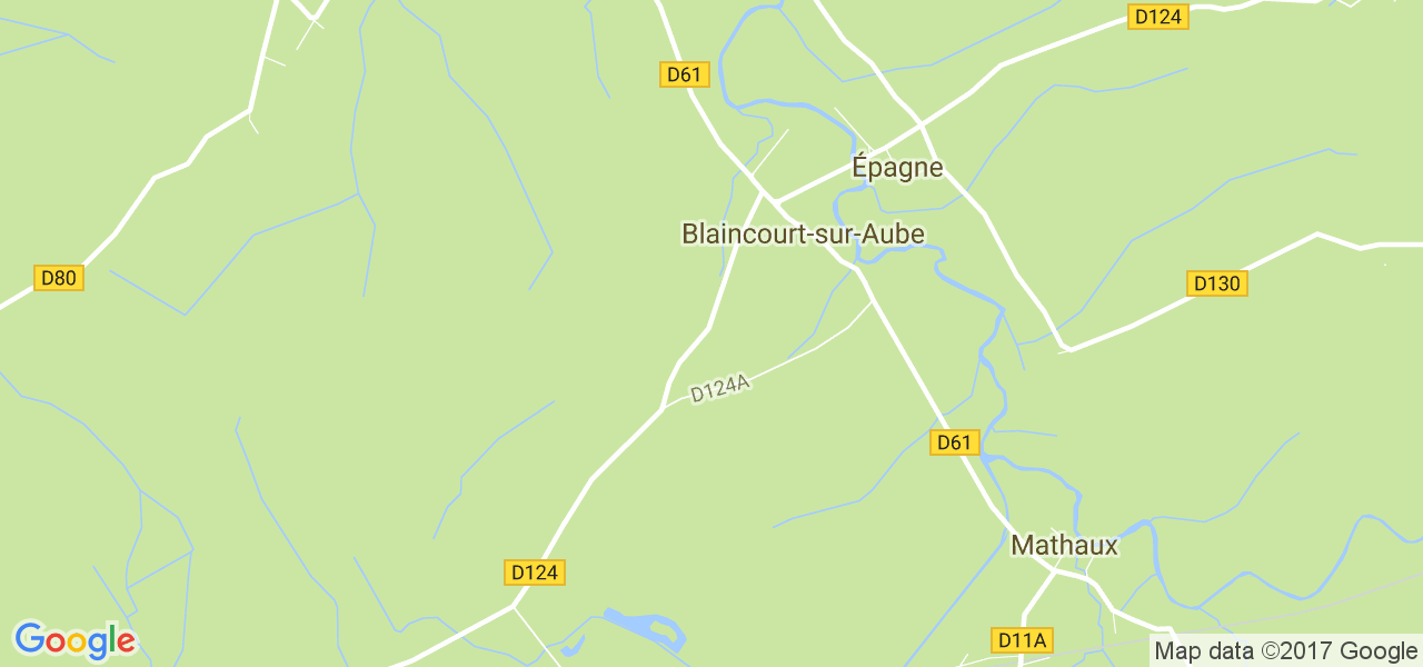 map de la ville de Blaincourt-sur-Aube