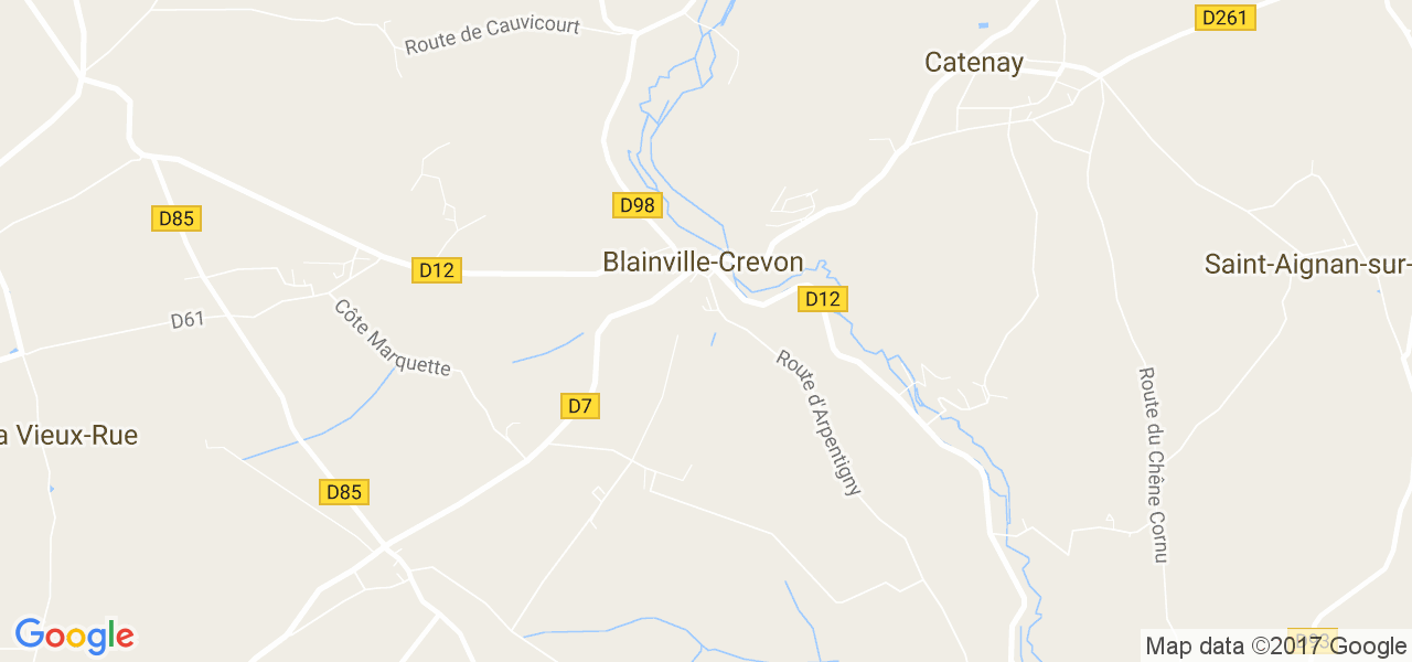 map de la ville de Blainville-Crevon