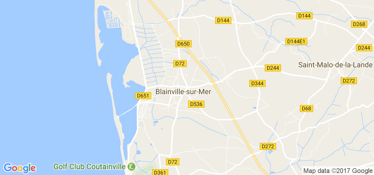 map de la ville de Blainville-sur-Mer