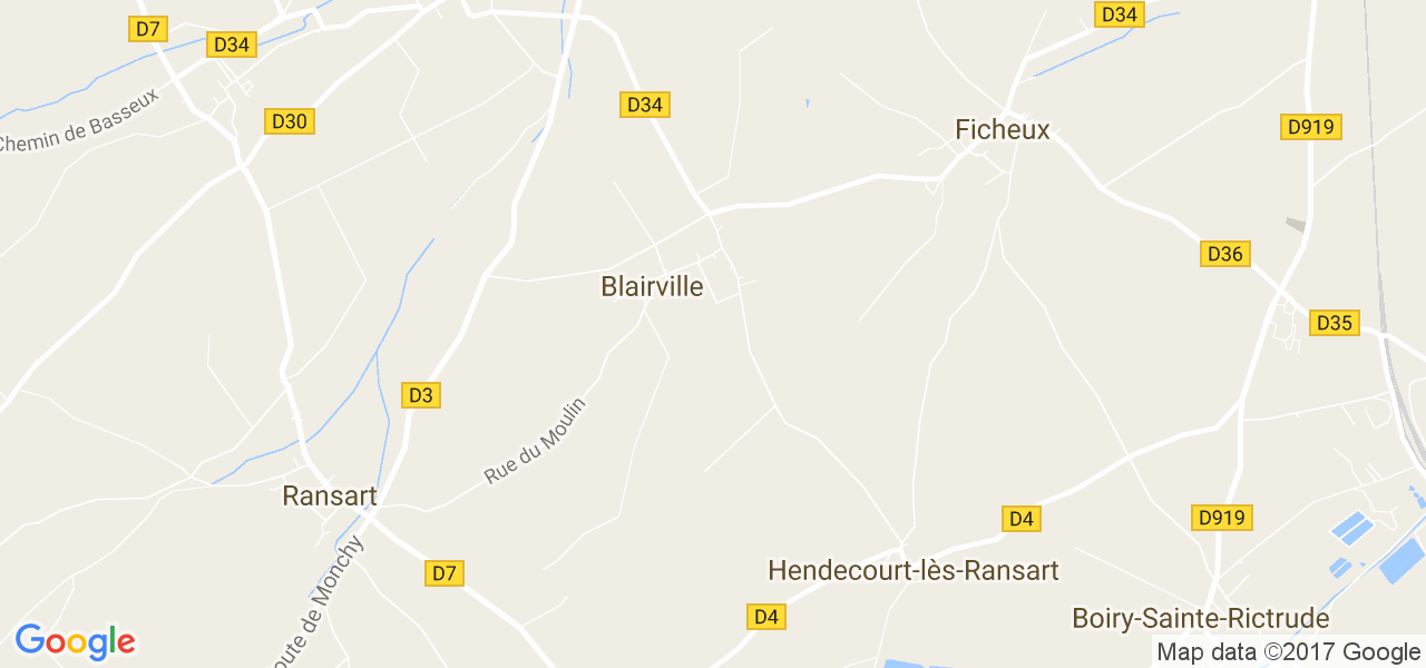 map de la ville de Blairville