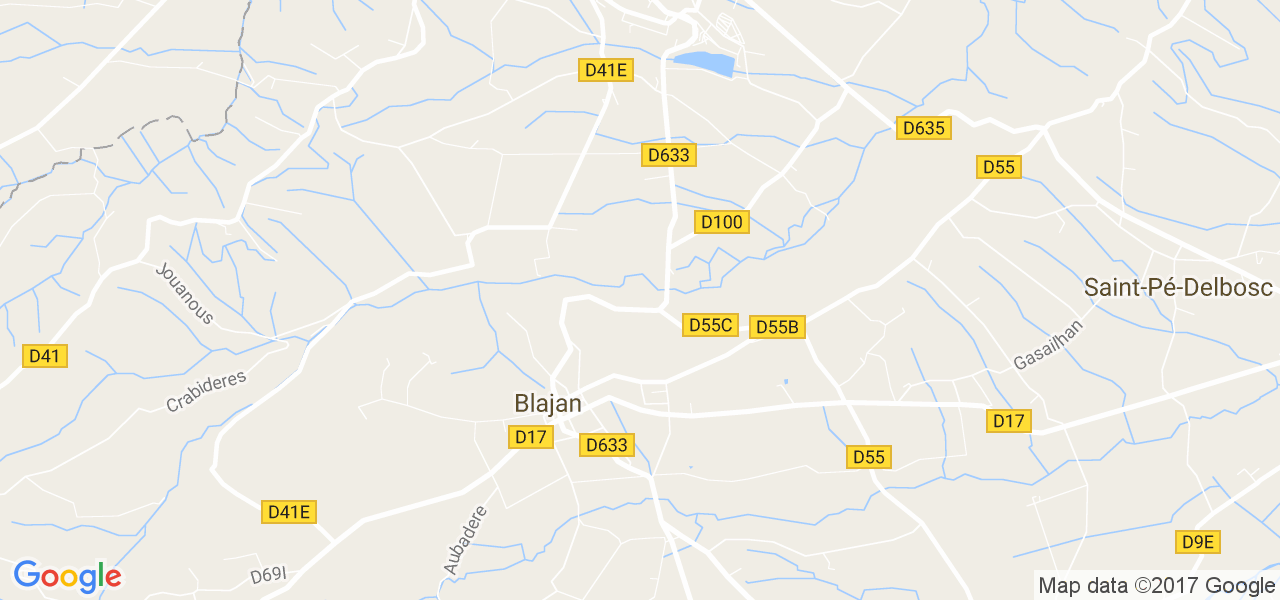 map de la ville de Blajan