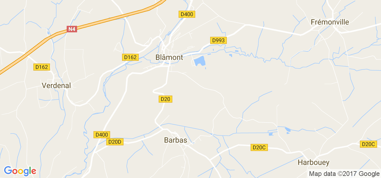 map de la ville de Blamont