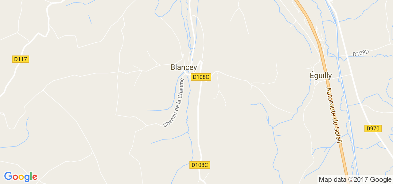 map de la ville de Blancey