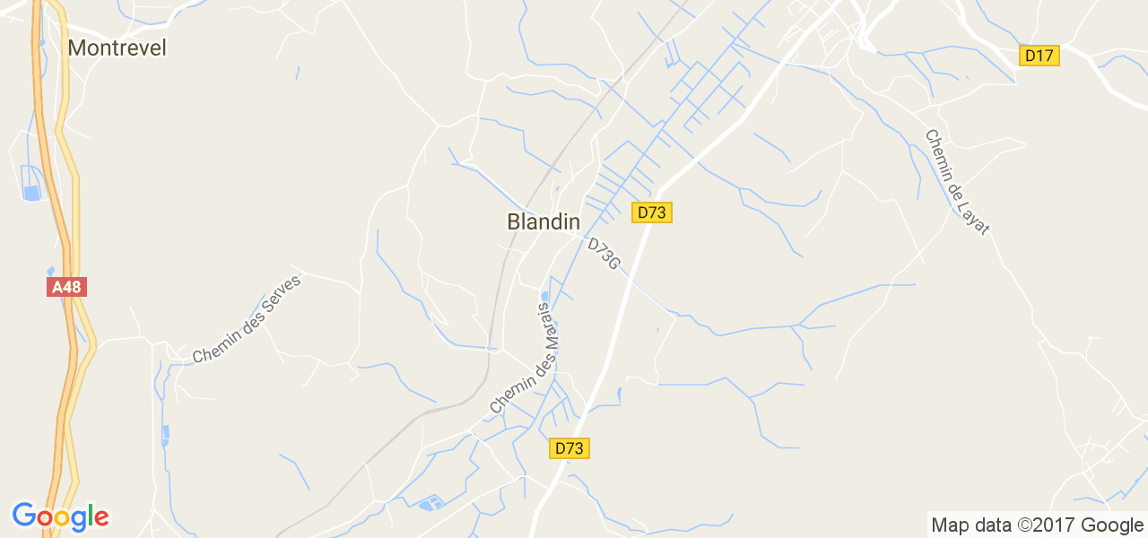 map de la ville de Blandin