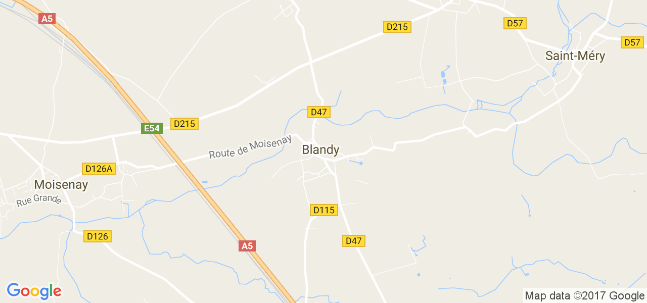 map de la ville de Blandy