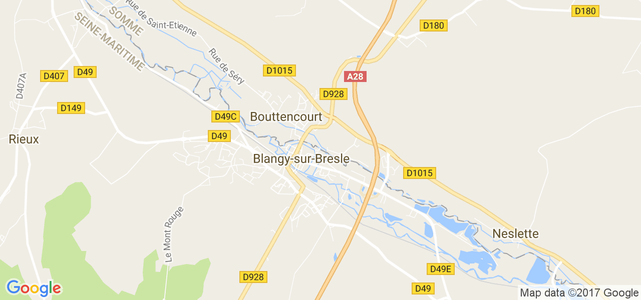 map de la ville de Blangy-sur-Bresle