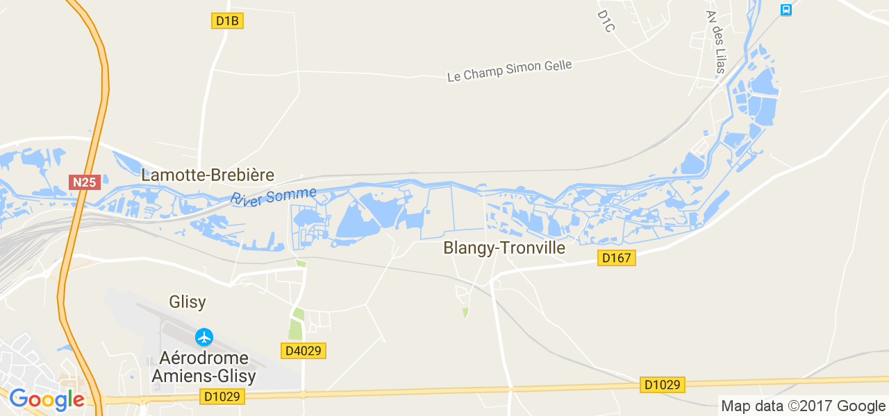 map de la ville de Blangy-Tronville