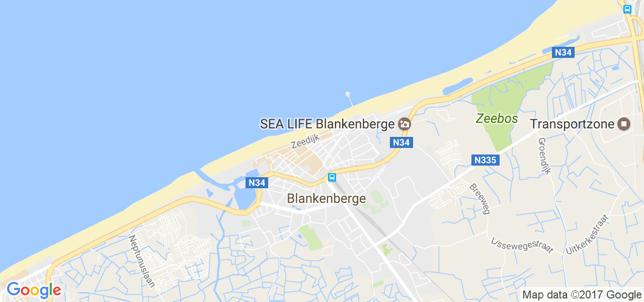 map de la ville de Blankenberge