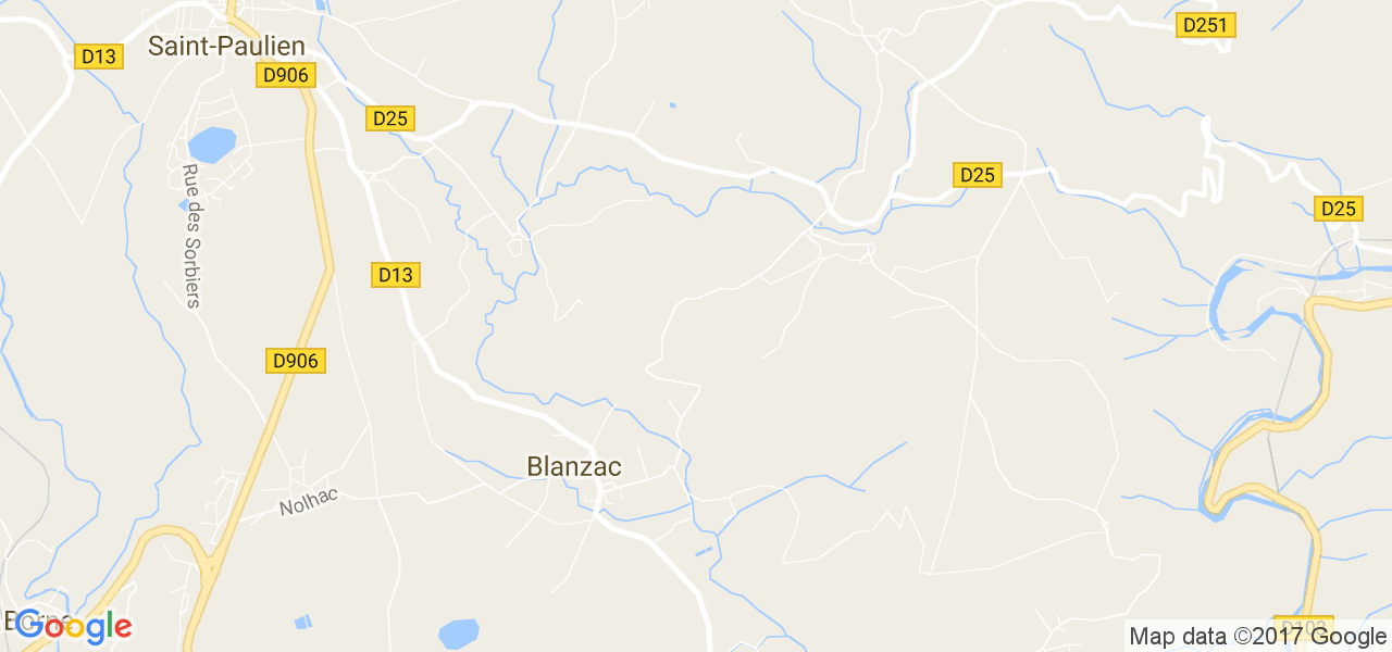 map de la ville de Blanzac