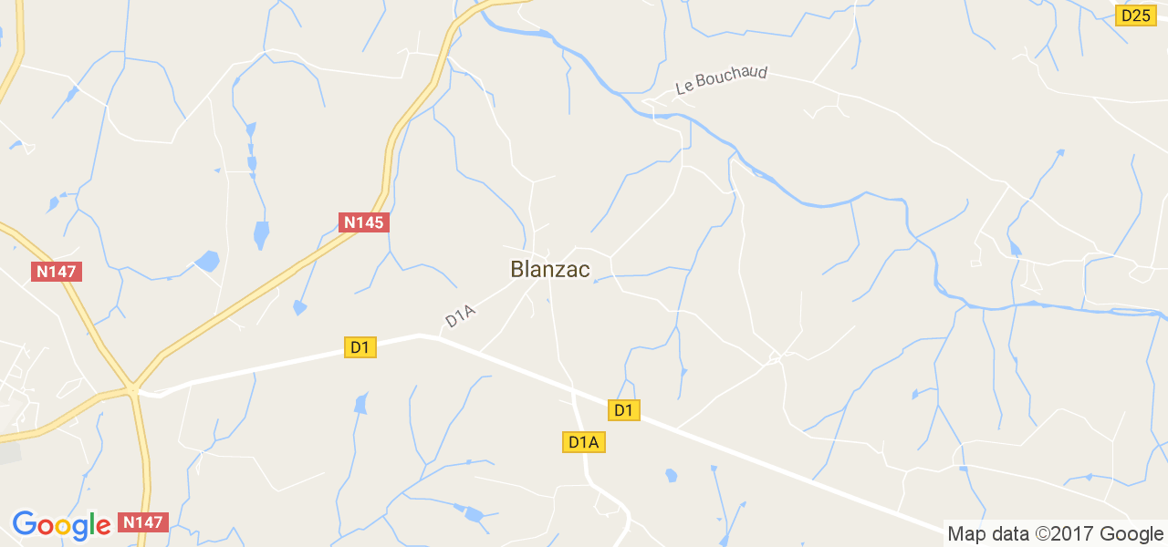 map de la ville de Blanzac