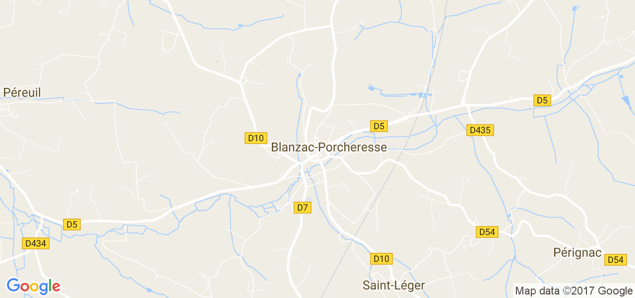 map de la ville de Blanzac-Porcheresse