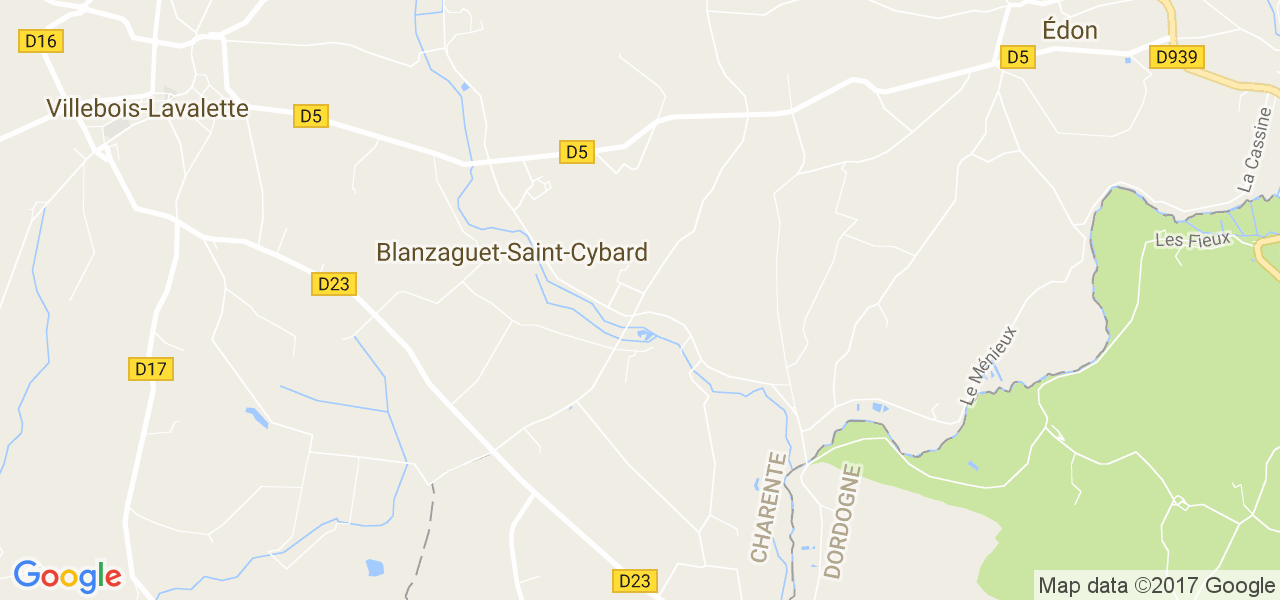 map de la ville de Blanzaguet-Saint-Cybard