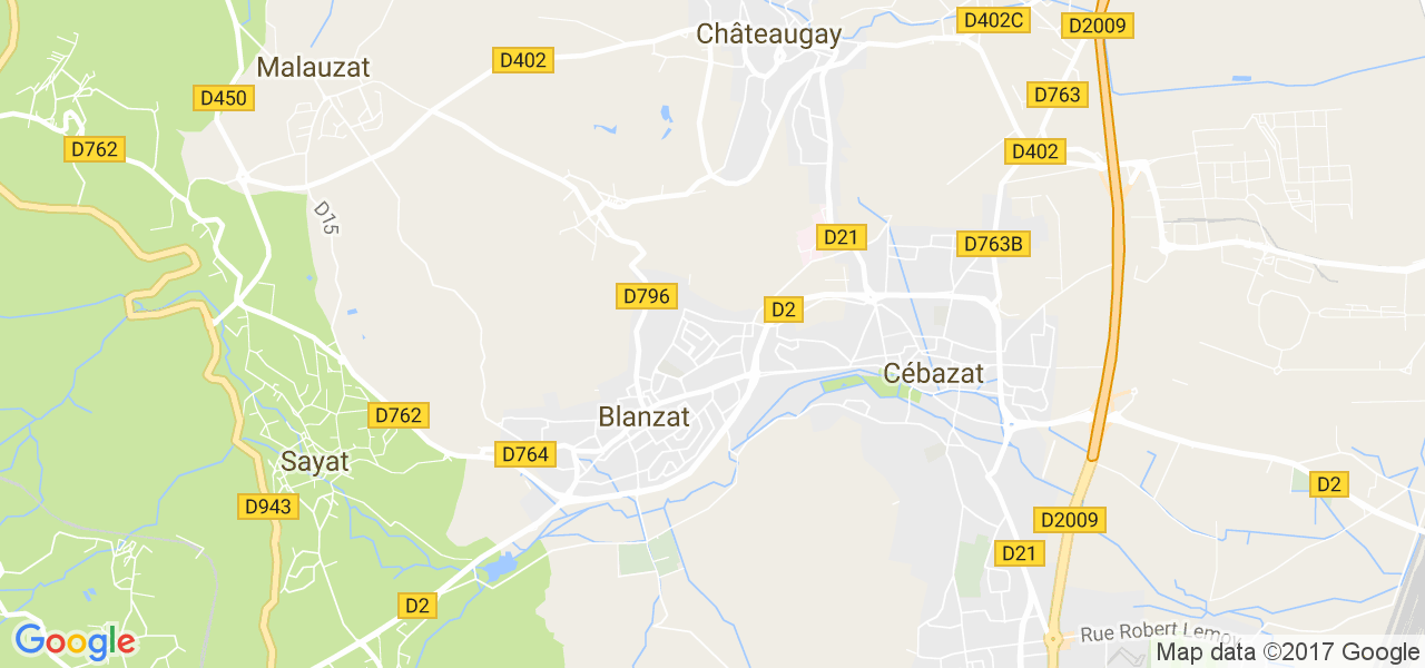 map de la ville de Blanzat