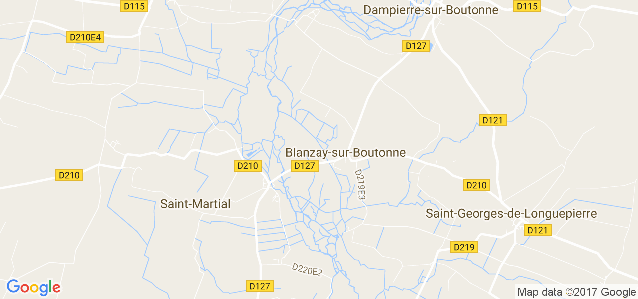 map de la ville de Blanzay-sur-Boutonne