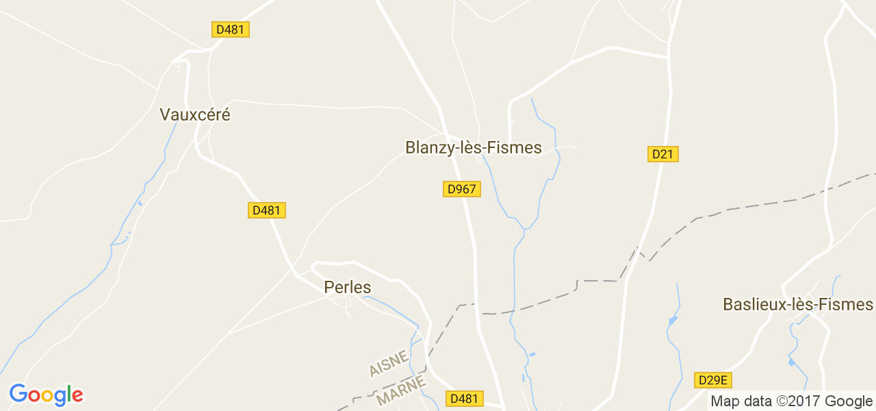 map de la ville de Blanzy-lès-Fismes