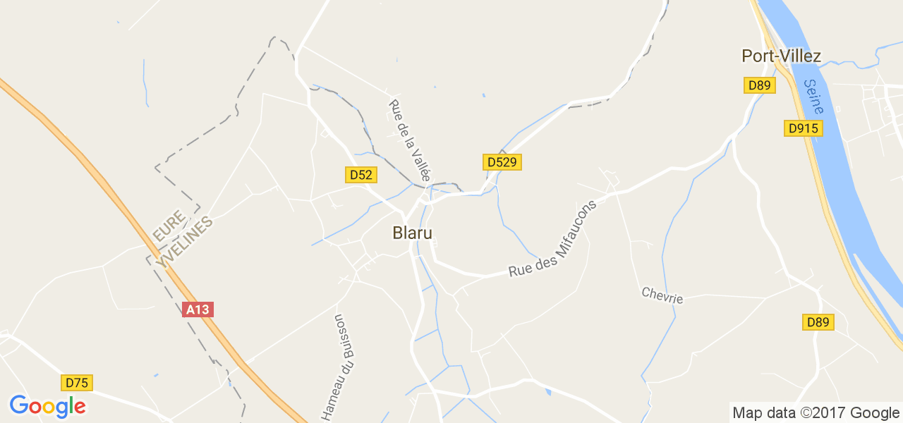 map de la ville de Blaru