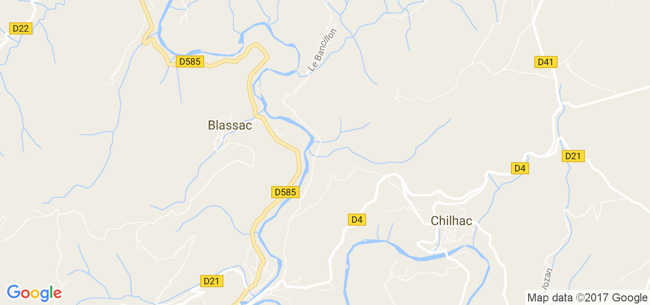 map de la ville de Blassac