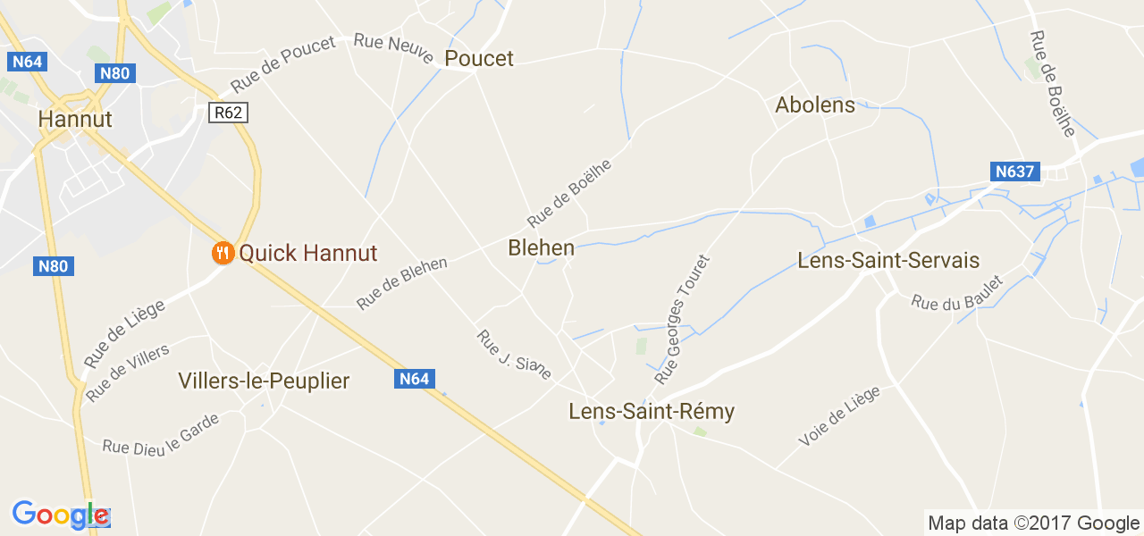 map de la ville de Blehen