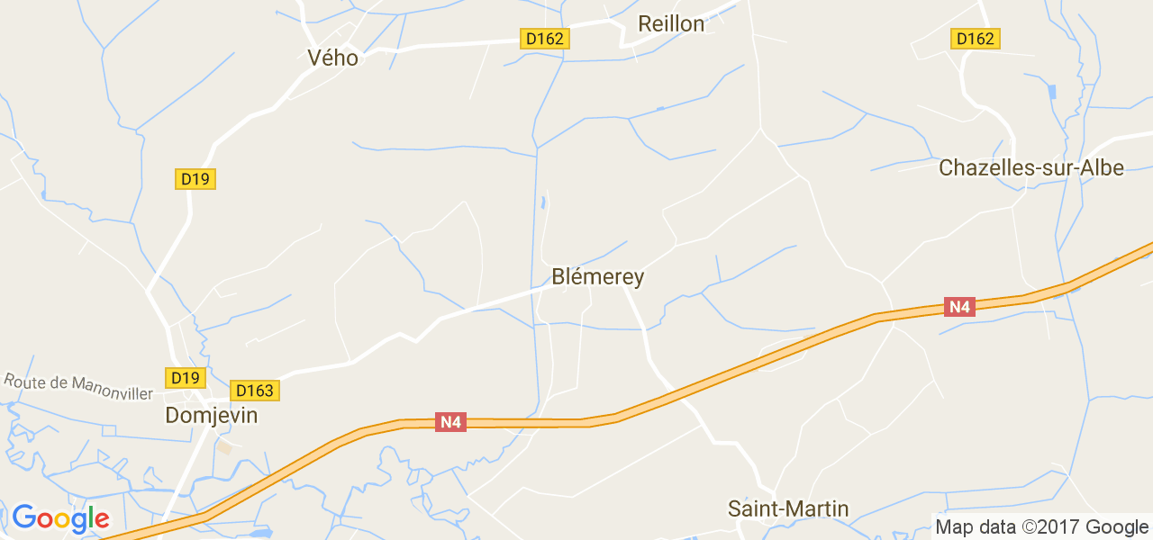 map de la ville de Blémerey