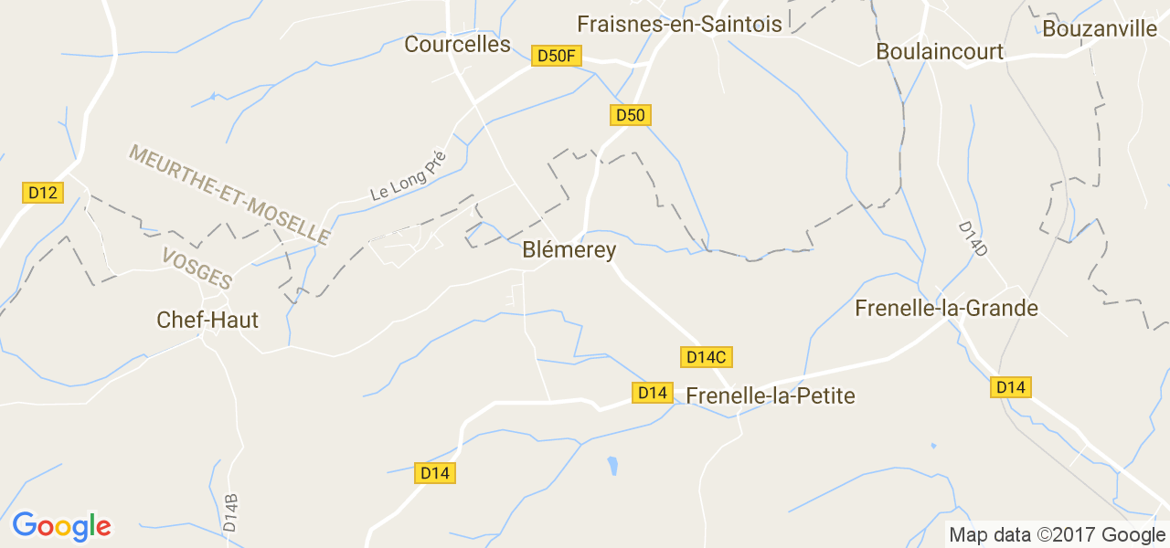 map de la ville de Blémerey