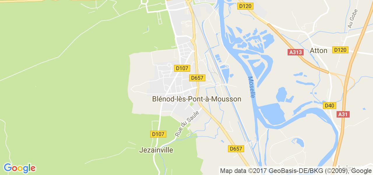 map de la ville de Blénod-lès-Pont-à-Mousson